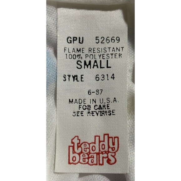 4 For $20 Vintage Kleinerts, Inc. Teddy Bears Size Small One Piece Bodysuit USA - Picture 5 of 6